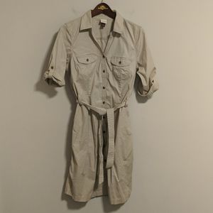 VGUC Sonoma Shirt dress TAN sz M knee high